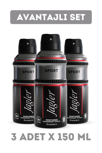 Jagler Deodorant For Men Sport 150 Ml X 3 Adet