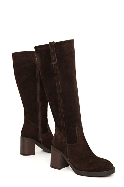 SOHO Braune Wildleder-Damenstiefel aus echtem Leder 21225