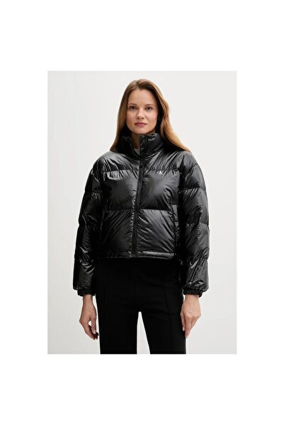 Calvin Klein High-Shine Crop Puffer Jacket