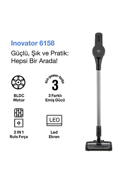 Fakir Inovator 6158 Dikey Şarjlı Kablosuz Süpürge Dark Blue