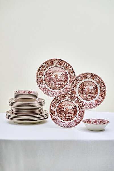 Karaca Old Town 24 Parça 6 Kişilik Yemek Takımı Bordo