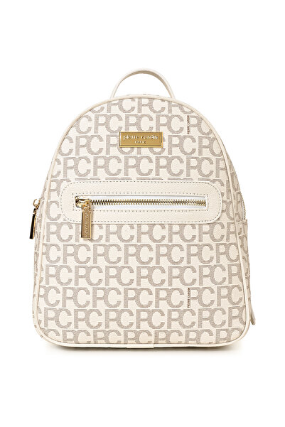 Pierre Cardin Beige Large Alphabet Women's Backpack 05Po22Y1541