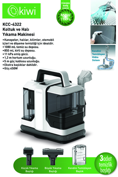 Kiwi Kcc-4322 Koltuk Ve Halı Yıkama Makinesi Beyaz