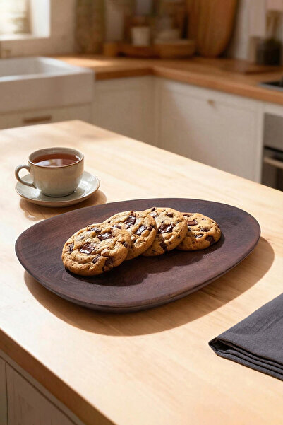 TRENDYOLMİLLA HOME Asymmetrical Wooden Presentation Plate 17.5cm X 21 cm Tpha...