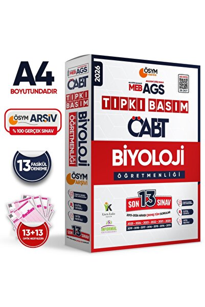Karakutu Yayınları 2026 MEB-AGS ÖABT Biyoloji Öğretmenliği ÖSYM Tıpkı Basım 1...
