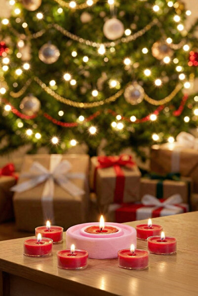 TRENDYOLMİLLA HOME مجموعة من 25 شمعة تيلايت غير معطرة بطابع رأس السنة الجديدة TPHAW26MK00001