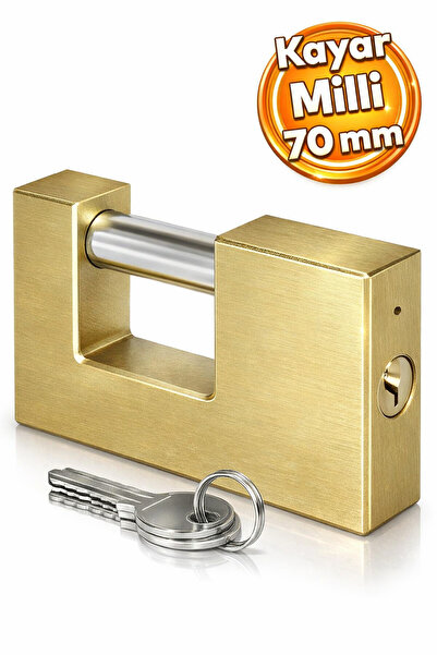 Badem10 منزلق تعليق وطني بثلاثة مفاتيح مقاس 70 مم - قفل فولاذي مسطح وباب أمان