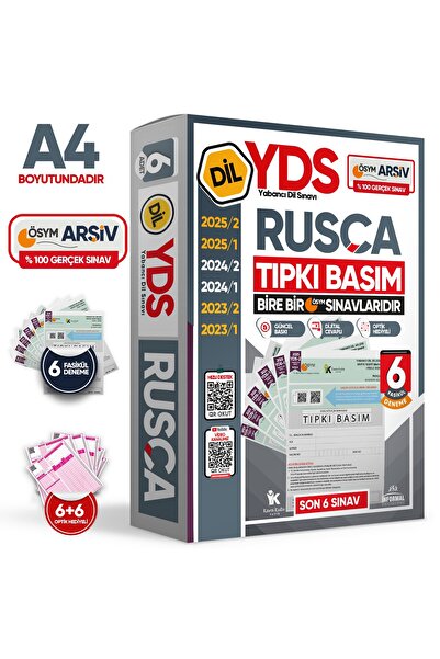 Karakutu Yayınları 2026 YDS Rusça ÖSYM Tıpkı Basım Çıkmış Soru Deneme Paketi ...