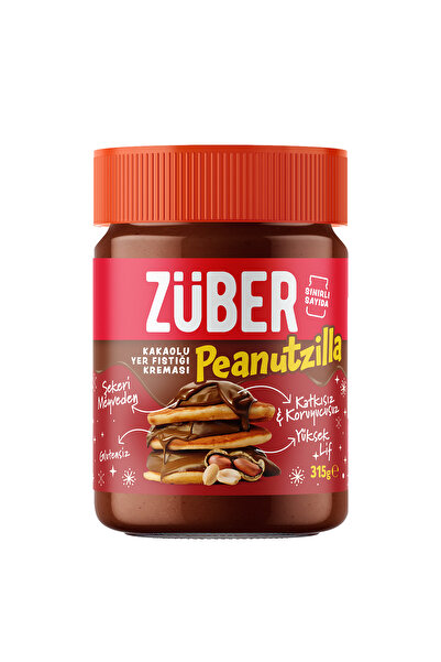 Züber Peanutzilla Kakaolu Fıstık Ezmesi 315 Gr (Yılbaşı Özel Ambalaj)