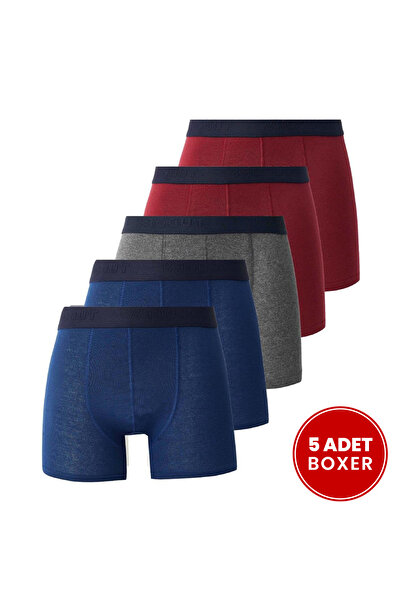 Tudors Erkek 5'li Pamuklu Likralı Esnek Kumaş Boxer