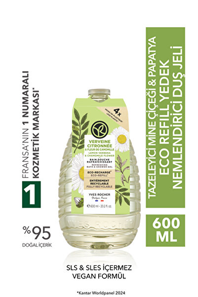 Yves Rocher Eko Refill Yedek Duş Jeli -Nemlendirici Tazeleyici Mine Çiçeği Pa...