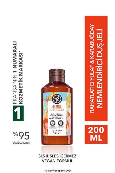 Yves Rocher Duş Jeli - Nemlendirici Rahatlatıcı Yulaf & Karabuğday - SLS,SLES...