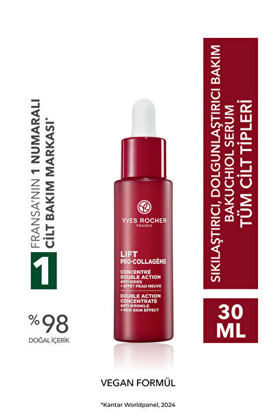 Yves Rocher Bakuchiol (Bitkisel Retinol)Serum-Sıkılaştırıcı,Dolgunlaştırıcı Bitkisel Kolajen ve Hyaluronik Bakım