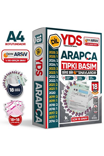 Karakutu Yayınları 2026 YDS Arapça ÖSYM Tıpkı Basım Çıkmış Soru Deneme Paketi...