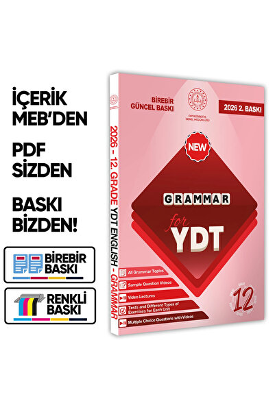 Karakutu Yayınları 2026 YDT MEBİ İngilizce 12.Sınıf Grammar (Dilin Yapısı) Ko...