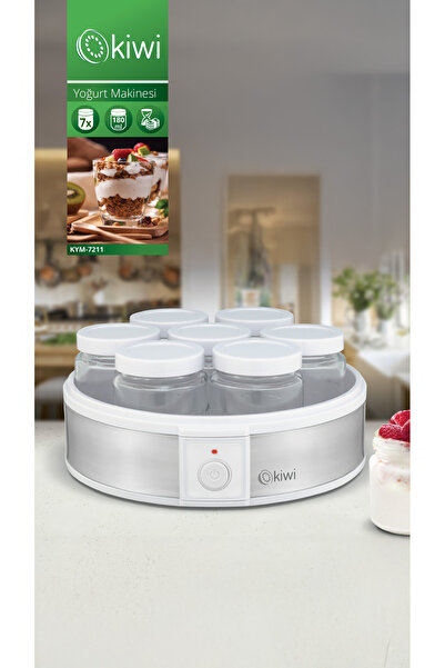 Kiwi Yoğurt Yapma Makinesi Paslanmaz Çelik Cam Kavanoz Kym-7211