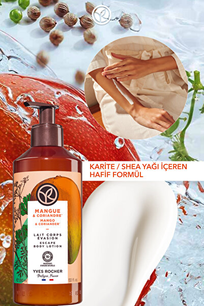 Yves Rocher Vücut Losyonu - Nemlendirici Besleyici Canlandırıcı Mango Kişniş -Vegan-390ml