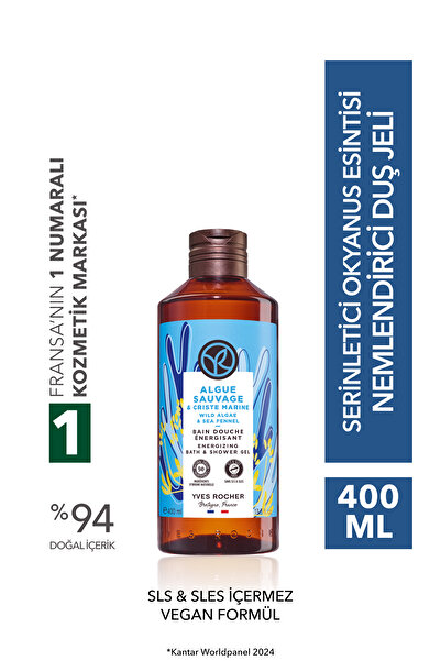 Yves Rocher Duş Jeli-Nemlendirici Serinletici Okyanus Esintisi -SLS,SLES İçer...