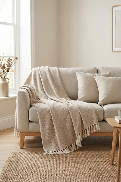 TRENDYOLMİLLA HOME Husa pentru scaun cu detaliu ciucuri 180x200cm TPHAW26KOR00001