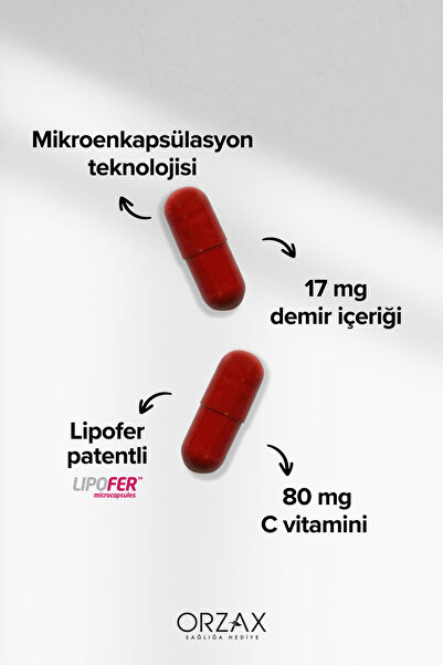 Orzax Ocean Microfer Demir ve C Vitamini 60 Kapsül
