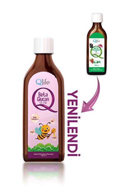 Qlife Beta Glukan 1,3/1,6 + Vitamin C, Çinko, Propolis İçerikli Çilek Aromalı Şurup - 150 ml
