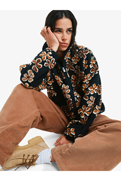 Roxy Fleecová mikina na zip Blurry Cloud – dámská