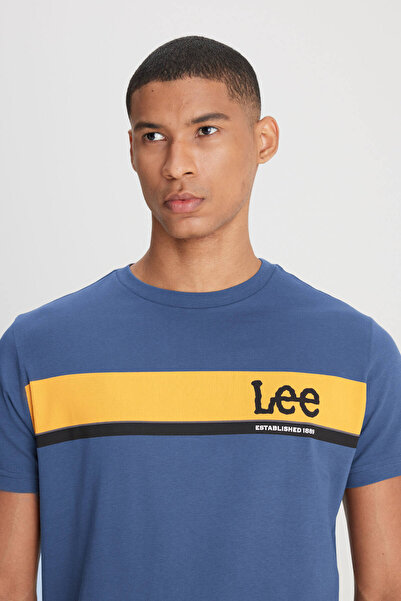 Lee Regular Fit Normal Kesim Bisiklet Yaka %100 Pamuk Antrasit Erkek T-shirt