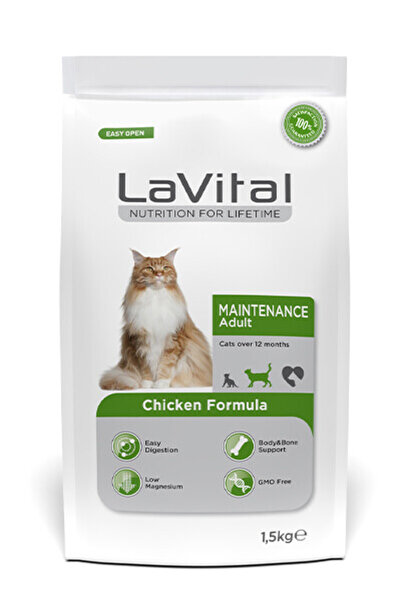 LaVital Yetişkin Kuru Kedi Maması (Maintenance Adult) Tavuk Etli 1,5 KG