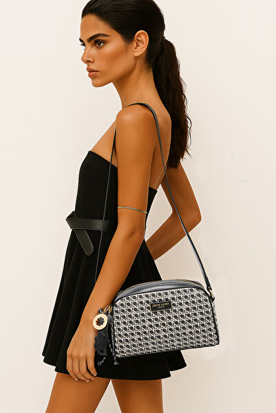 Pierre Cardin Black Digital Monogram Women's Cross Shoulder Bag 05Po25Y10701