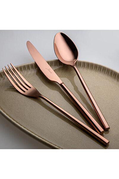 Jumbo 1001 Titanyum Bronz 12 Kişilik 84 Parça Çatal Kaşık Bıçak Takımı