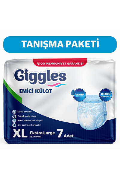 giggles Yetişkin Emici Külot Bez Ekstra Large Bel Boyu 120-170cm - 1 paket 7 Adet