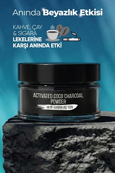 RC COSMETİCS Aktif Karbonlu Diş Beyazlatma Tozu | Sigara, Çay & Kahve Lekelerine Karşı | Formül