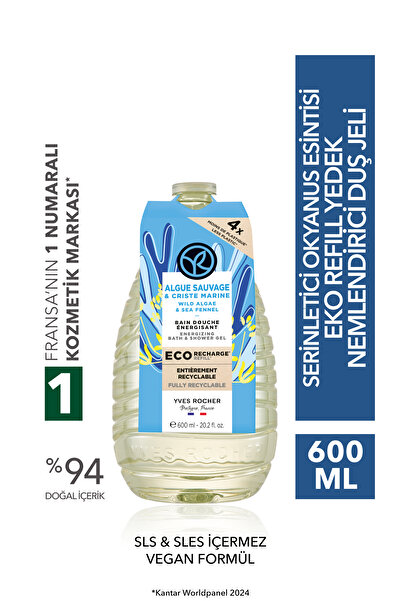 Yves Rocher Eko Refill Yedek Duş Jeli-Nemlendirici Serinletici Okyanus Esinti...