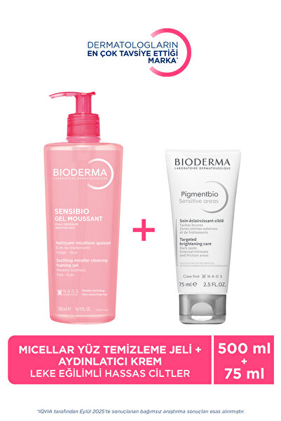 Bioderma Misel Yüz Temizleme Jeli 500 ml & Genital, Eklem Bölgeleri Kararma Karşıtı Aydınlatıcı Krem 75 ml