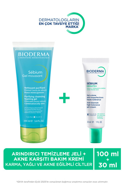 Bioderma Sebium Karma Yağlı Cilt Sivilce, Karşıtı Bakım Kremi 30ml&Temizleme ...