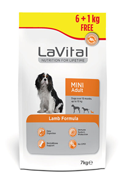 LaVital Küçük Irk Yetişkin Kuru Köpek Maması (Mini Adult) Kuzu Etli 6+1 KG