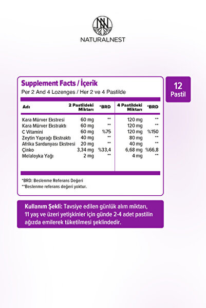 Naturalnest Intense Şekersiz 12 Sert Pastil