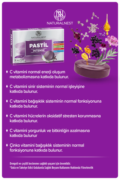 Naturalnest Intense Şekersiz 12 Sert Pastil