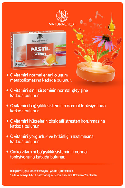 Naturalnest Defence Şekersiz 12 Sert Pastil