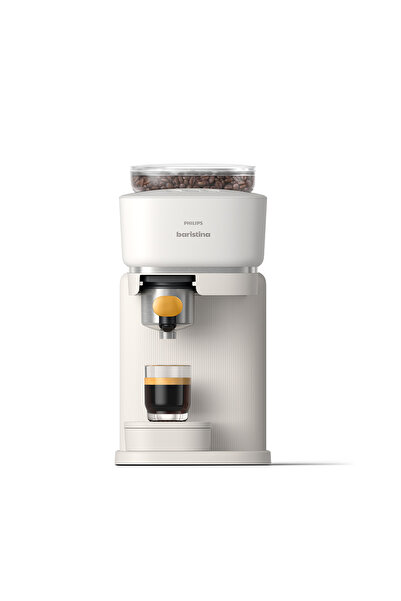Philips Еспресо машина от серията Baristina, налягане 16 бара, компактна, бяла, BAR300/03