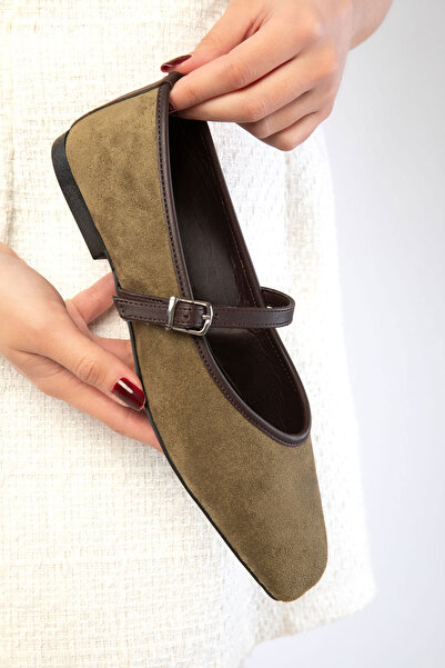 SOHO Haki Süet Kadın Babet 21227