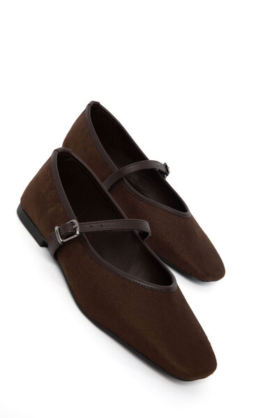 SOHO Balerini de damă din piele intoarsa maro 21227