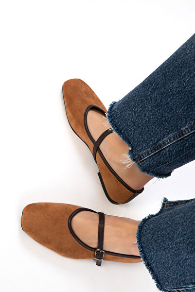 SOHO Tan Suede Women's Ballerinas 21227