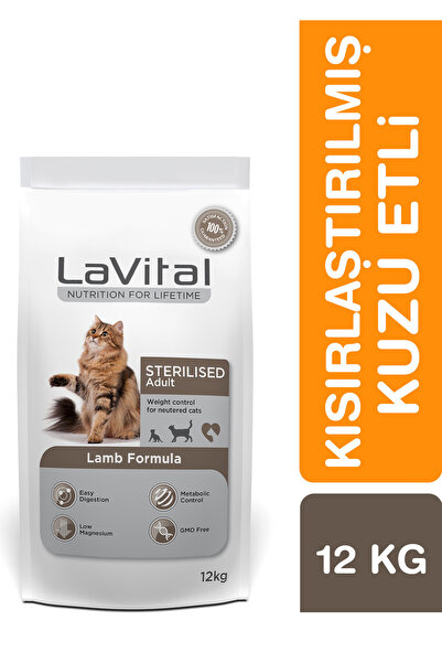 LaVital Kısırlaştırılmış Kuru Kedi Maması (Sterilised Adult) Kuzu Etli 12 KG