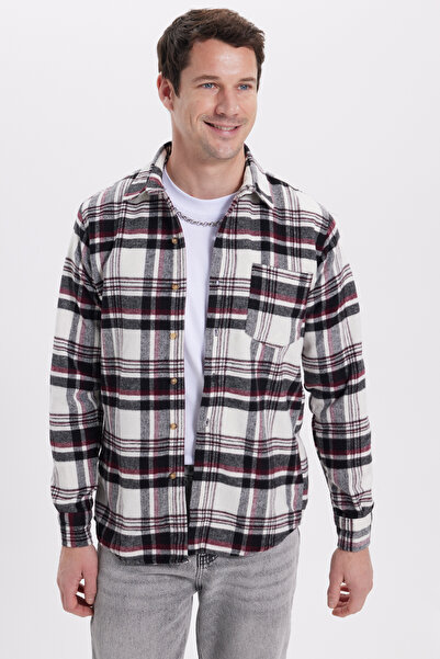 Tudors Erkek Regular Fit Rahat Kesim Kışlık Kareli Oduncu Gömlek