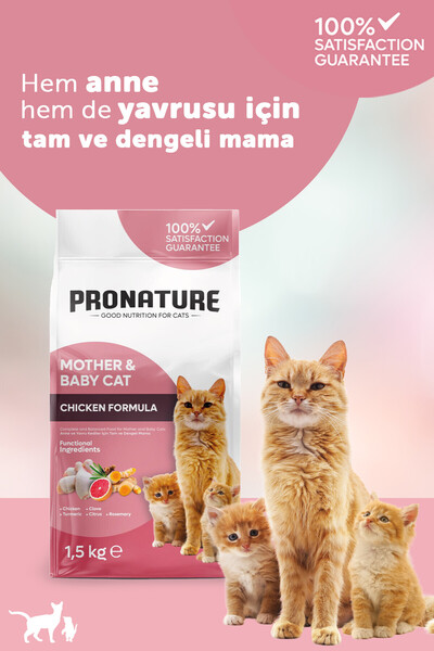 Pronature Anne & Yavru Kuru Kedi Maması Tavuk Etli 1,5 KG