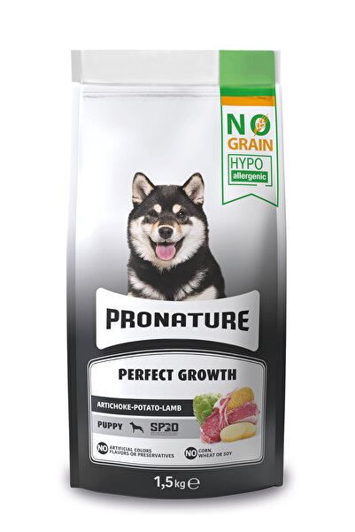 Pronature Tahılsız Yavru Kuru Köpek Maması (Perfect Growth) - Kuzu Etli Patatesli ve Enginarlı - 1,5 KG