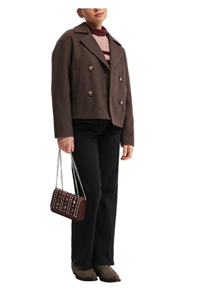 QS by s.Oliver Guziki, kołnierzyk z klapami, tkanina, styl casualowy, kobiecy