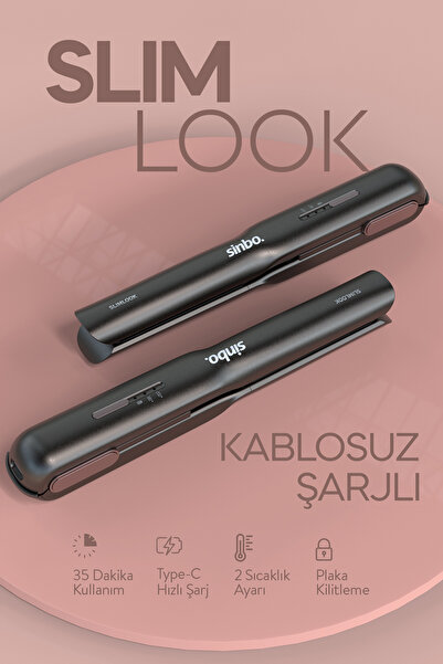 Sinbo SHD-1742 Kablosuz Şarjlı Taşınabilir Saç Düzleştirici-Seyahat İçin İdea...