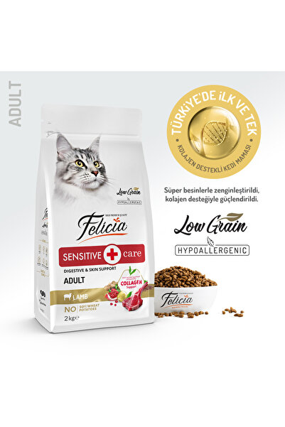 Felicia 2 Kg Yetişkin Kuzu Etli Az Tahıllı HypoAllergenic Kedi Maması
